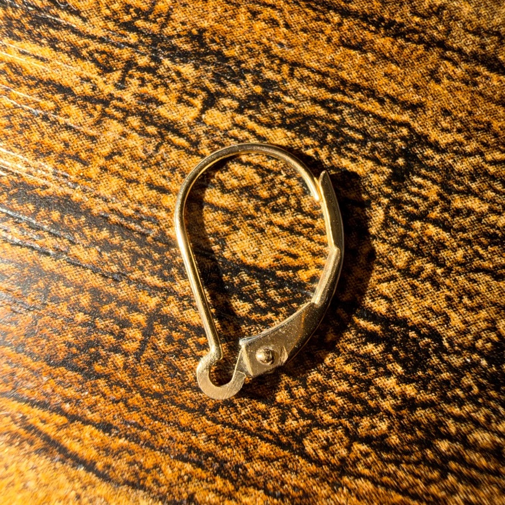 10kt Solid Yellow Gold Leverback Earring Hook Finding